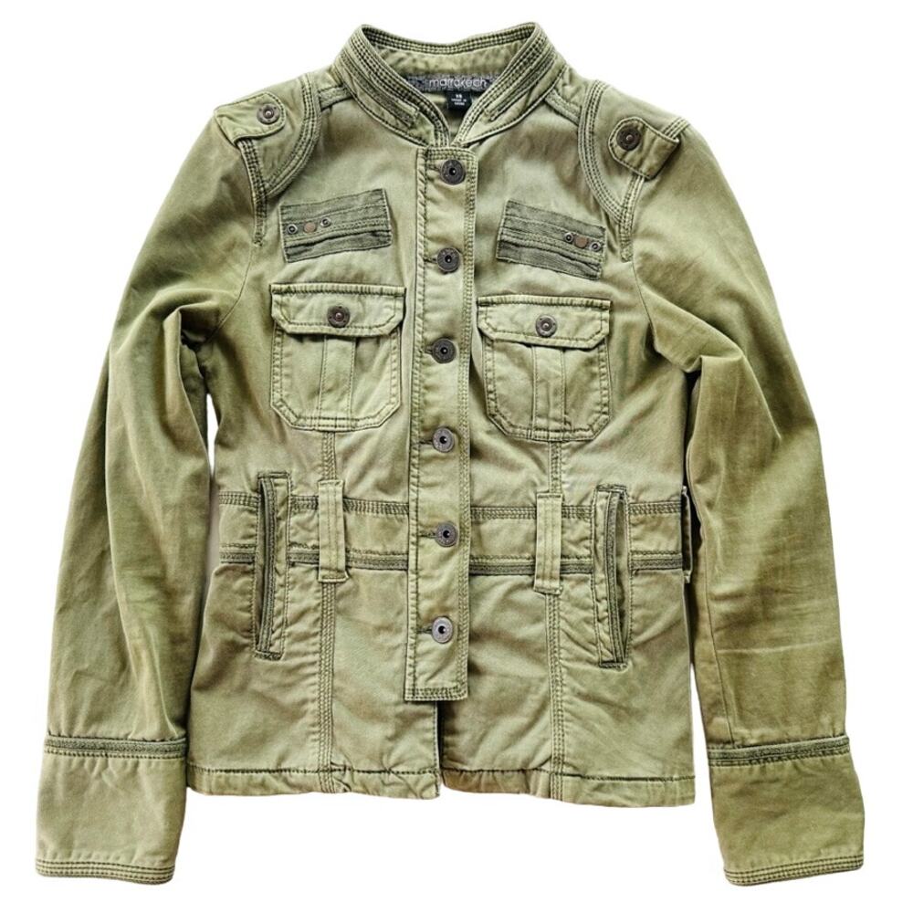 Marrakech Army Green Utility Jacket Size XS Geneva Military Anthropologie